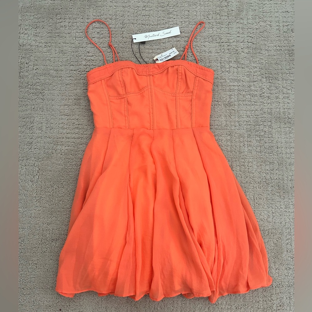 Mustard Seed Orange Mini Dress
